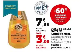 Super U Lune de miel miel et gelee royale offre
