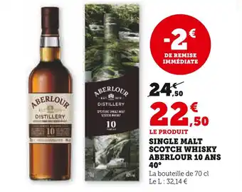 Super U Aberlour single malt scotch whisky 10 ans 40° offre