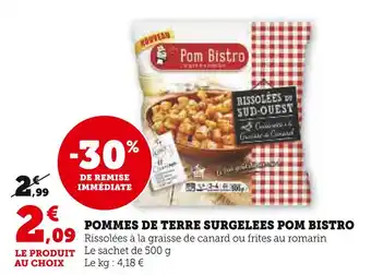 Super U Pom bistro pommes de terre surgelees offre