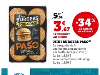 Super U Paso mini burgers offre