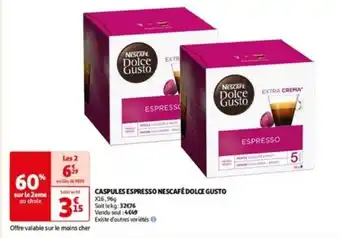 Auchan CASPULES ESPRESSO NESCAFE DOLCE GUSTO X16 offre