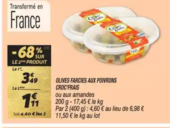Netto OLIVES FARCIES AUX POIVRONS CROC'FRAIS offre