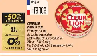 Netto CAMEMBERT COEUR DE LION offre
