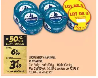 Netto THON ENTIER AU NATUREL PETIT NAVIRE offre