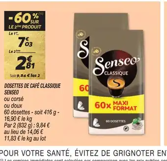 Netto DOSETTES DE CAFÉ CLASSIQUE SENSEO offre