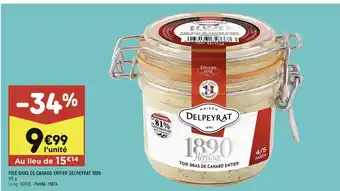 FOIE GRAS DE CANARD ENTIER DELPEYRAT 1890