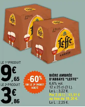 E.Leclerc Express BIÈRE AMBRÉE D'ABBAYE "LEFFE offre