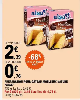 PRÉPARATION POUR GÂTEAU MOELLEUX NATURE "ALSA"