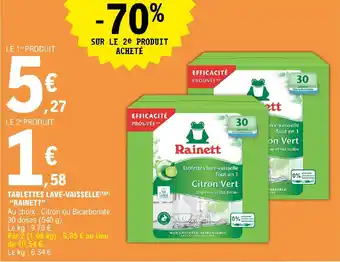 E.Leclerc Express TABLETTES LAVE-VAISSELLE RAINETT" offre