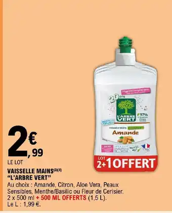 E.Leclerc Express VAISSELLE MAINS L'ARBRE VERT" offre