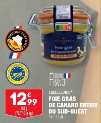 ALDI FOIE GRAS DE CANARD ENTIER DU SUD-OUEST offre