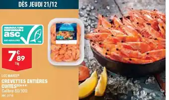 ALDI CREVETTES ENTIÈRES CUITES offre