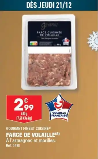 ALDI FARCE CUISINÉE DE VOLAILLE offre