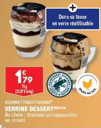 ALDI GOURMET FINEST CUISINEⓇ VERRINE DESSERT(A)*** Au choix : tiramisu ou cappuccino. offre