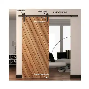 Bricorama Rail porte coulissante loft/fermière 2m acier noir en applique pour porte en bois offre