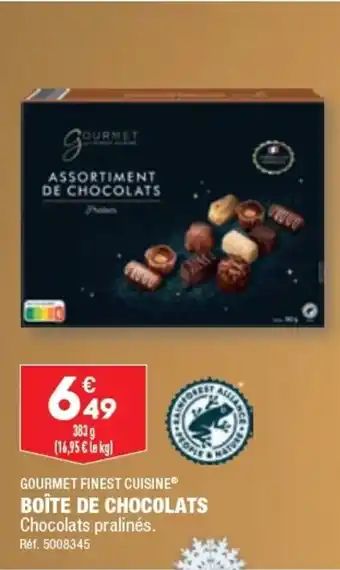 ALDI BOÎTE DE CHOCOLATS Chocolats pralinés. offre