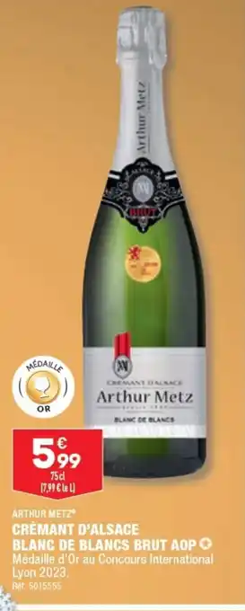 ALDI CRÉMANT D'ALSACE BLANC DE BLANCS BRUT AOP Médaille d'Or au Concours International offre