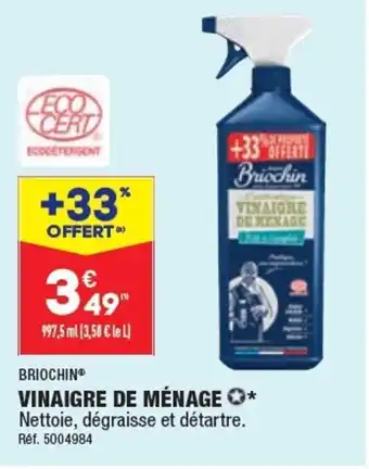 ALDI VINAIGRE DE MÉNAGE ✪* Nettoie, dégraisse et détartre. offre
