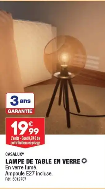 ALDI LAMPE DE TABLE EN VERRE offre