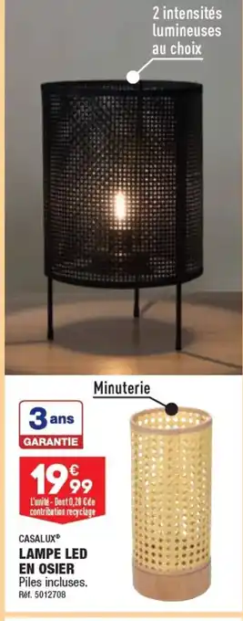 ALDI CASALUX® LAMPE LED EN OSIER Piles incluses. Réf. 5012708 offre