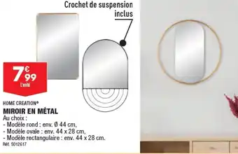 ALDI MIROIR EN MÉTAL offre