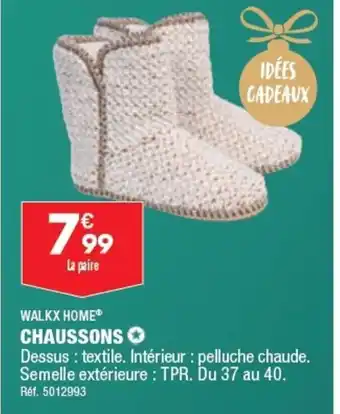 ALDI WALKX HOMEⓇ® CHAUSSONS offre