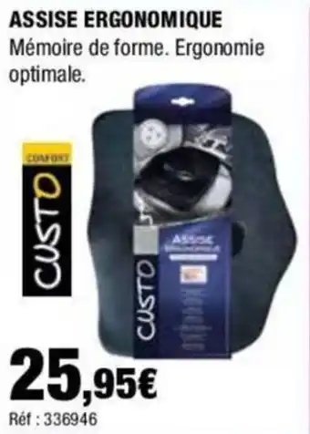 ASSISE ERGONOMIQUE Mémoire de forme. Ergonomie optimale.