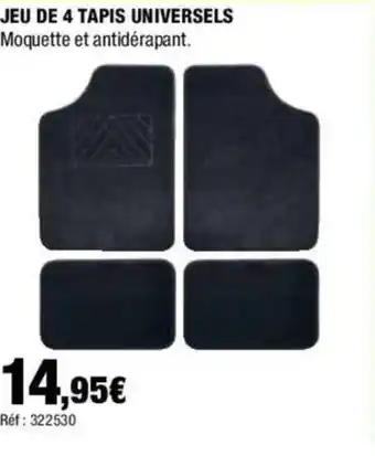 Autobacs JEU DE 4 TAPIS UNIVERSELS offre