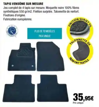 Autobacs TAPIS MOQUETTE SUR MESURE offre