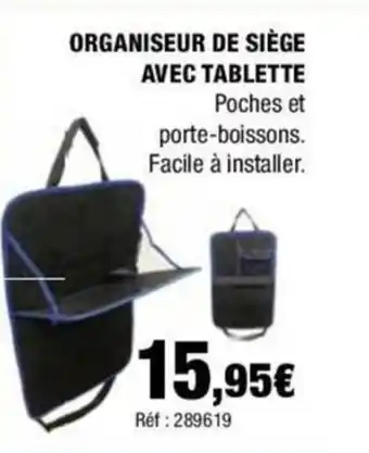Autobacs ORGANISEUR DE SIÈGE AVEC TABLETTE offre