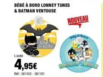 BÉBÉ À BORD LONNEY TUNES & BATMAN VENTOUSE