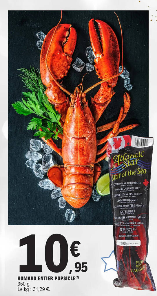 Promo HOMARD ENTIER POPSICLE(²) chez E.Leclerc