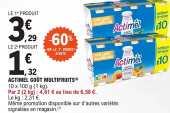 E.Leclerc ACTIMEL GOÛT MULTIFRUITS (³) offre