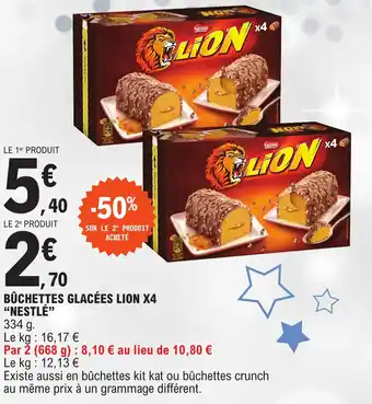 E.Leclerc BÛCHETTES GLACÉES LION X4 "NESTLÉ" offre