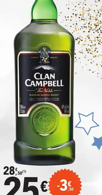 E.Leclerc THE NOBLE BLENDED SCOTCH WHISKY "CLAN CAMPBELL" offre