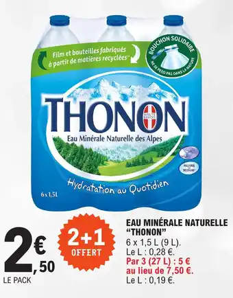 E.Leclerc EAU MINÉRALE NATURELLE "THONON" offre