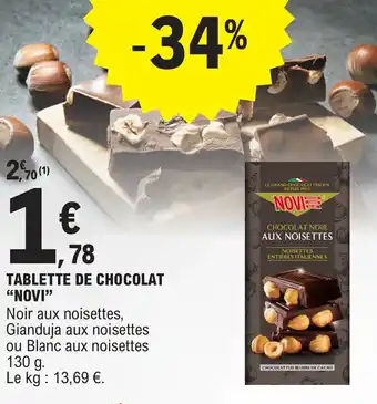 E.Leclerc TABLETTE DE CHOCOLAT "NOVI" offre