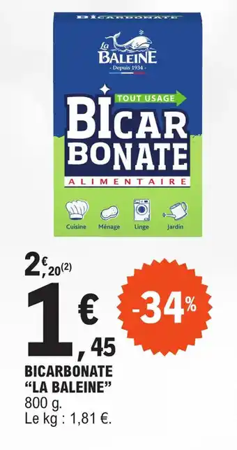 E.Leclerc BICARBONATE "LA BALEINE" offre