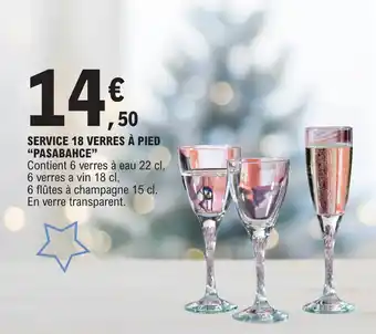 E.Leclerc SERVICE 18 VERRES À PIED "PASABAHCE" offre