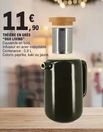 E.Leclerc THÉIÈRE EN GRÈS "OGO LIVING" offre