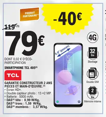 E.Leclerc SMARTPHONE TCL 405(²) offre
