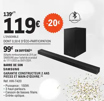 E.Leclerc BARRE DE SON SAMSUNG offre