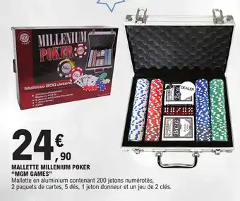 MALLETTE MILLENIUM POKER "MGM GAMES"