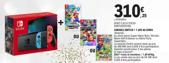 E.Leclerc CONSOLE SWITCH +1 JEU AU CHOIX offre
