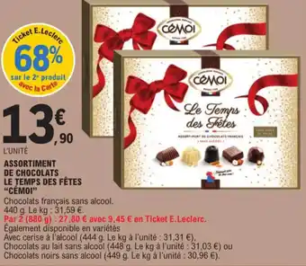 E.Leclerc ASSORTIMENT DE CHOCOLATS LE TEMPS DES FÊTES "CÉMOI" offre