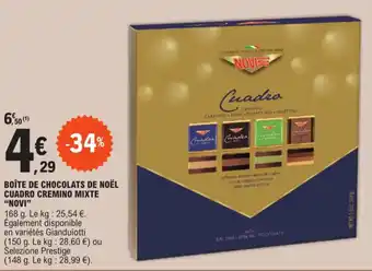 E.Leclerc BOÎTE DE CHOCOLATS DE NOËL CUADRO CREMINO MIXTE "NOVI" offre
