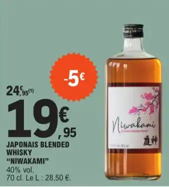 E.Leclerc JAPONAIS BLENDED WHISKY "NIWAKAMI" offre