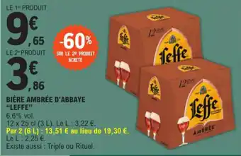 E.Leclerc BIÈRE AMBRÉE D'ABBAYE "LEFFE" offre