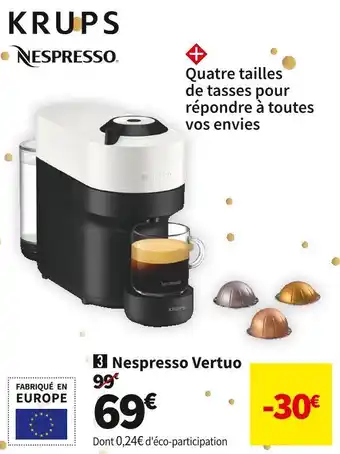 Conforama Krups nespresso vertuo yy4889fd offre