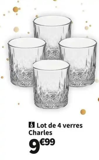 Conforama Lot de 4 verres charles offre